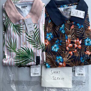 2 Pack Lands' End Polo Mens Large‎ Traditional Fit Cotton Brand New